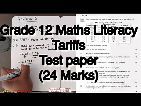 Grade 12 Maths Literacy | Tariffs | 2025 SBA Test Paper