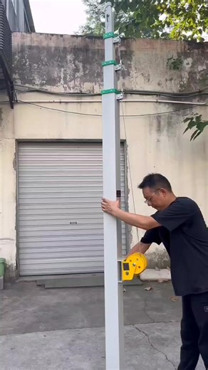 Easy up to 30' Telescoping Mast Manual Hydraulic Electric Lift Rod Stainless Steel Hand Winch Light Tower Antenna Hoist