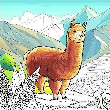 Cute alpaca- coloring by numbers with @TheColorGrid