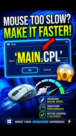 increase mouse speed in windows with this secret command! #windows #trending #laptop #mouse #speed
