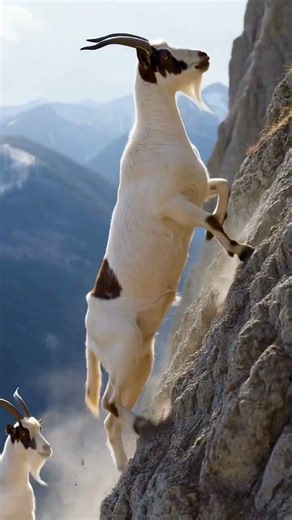 Mountain Goat Racing Straight Up the Cliff | Cliff Goats