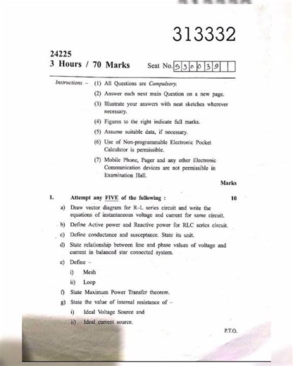 #Msbte model answer paper for Circuit and Network Winter 2024#KScheme