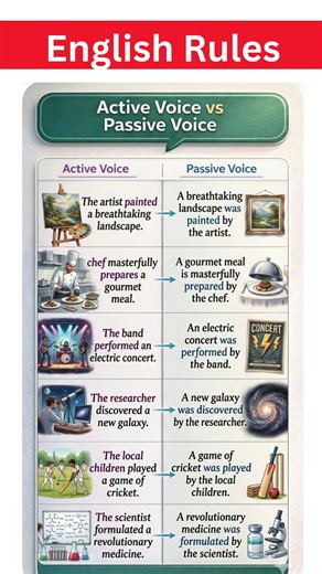 Active Voice vs Passive Voice | Complete English Grammar Lesson with Examples #esl #spokenenglish