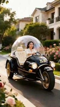 The enclosed motorcycle has a retro design #shorts #ytshorts