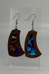Laser Cut Hardwood Earrings – Acrylic Inlay, Custom Hook - Etsy Canada