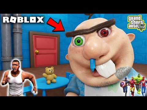 Franklin and Avengers ESCAPING FROM BABY BOBY DAYCARE Roblox Obby in GTA 5! SHINCHAN GTA 5 VIDEO