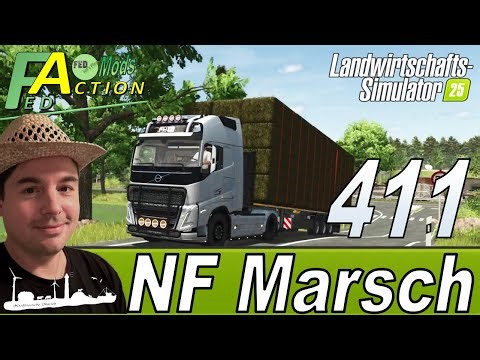 LS25 🚜 411 NF Marsch 4fach Anfahren am Deich mit schwerer Ladung #landwirtschaftssimulator25