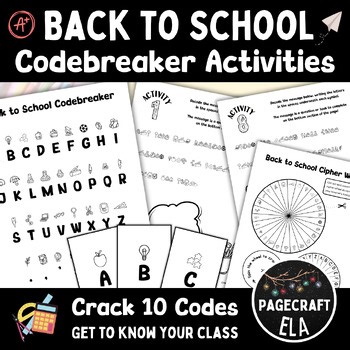 Back to School Codebreaker Activity Pack | Cryptogram Icebreakers & Cipher Wheel