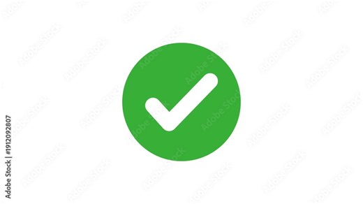 check mark on transparent background with alpha channel. Check mark symbol. approved tick mark icon, Check mark icon animation , right mark icon. check box, tick box, 4k video