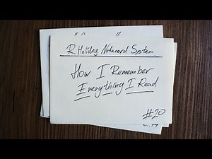 How I Remember Everything I Read // Ryan Holiday Notecard System Explained