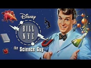 Episode 1 (Gravity) of Bill Nye the Science Guy hosted by Bill Nye. Black and white