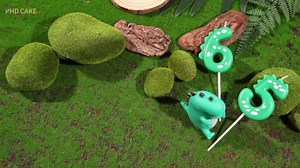 PHD CAKE 2.76 Inch Green Dinosaur 3 Number Birthday Candles, Dinosaur Number Candles, Cake Number Candles, Party Celebration