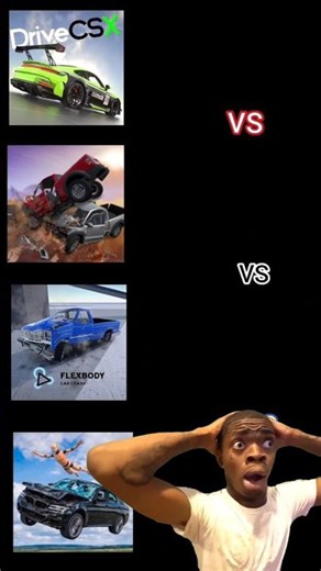 DriveCSX vs FlexicX vs FleXbody Engine vs Crash Test Simulator - Car Crash Simulator 2026!😱 #shorts