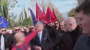 Albanian opposition leader punched by protester