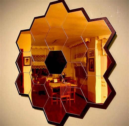 Handmade Gold James Webb Telescope Mirror: Wooden Wall Decor - Etsy