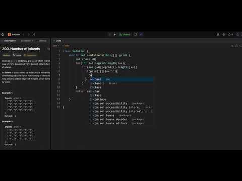 200 number f islands Leet code Java Solution