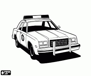 Police car coloring page printable game