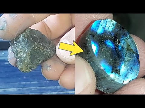 How to Cut and Polish a Labradorite Rough Piece | labradorite rough | Stone Cutting & Polishing