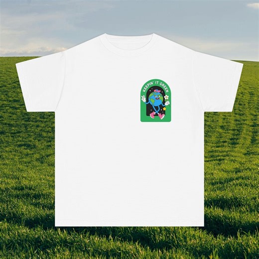 Youth Earth Graphic Tee | Keepin' It Green Eco Cotton Shirt - Etsy
