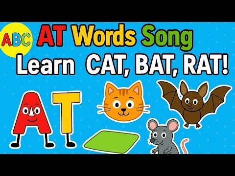 Word Family "at" Song | 3 Letter Words | Phonics for Kids | at word family song | English grammar