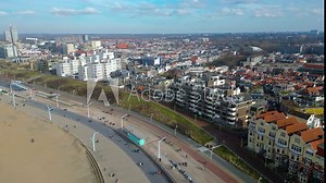 A mesmerizing aerial view from The Pier SkyView, captured by a drone, offers a unique perspective of the iconic Scheveningen Pier in The Hague, Netherlands