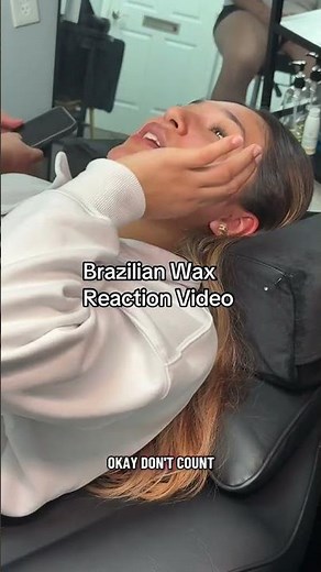 Brazilian wax reaction #brazillianwax #funny #waxing #waxingvideos #reactionvideo