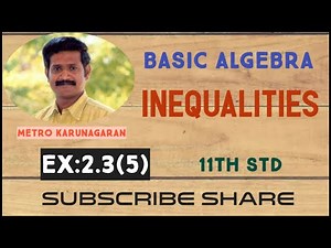 11th Std Maths Ex:2.3(5). To secure A grade one must obtain an average of 90 marks or more in 5 sub