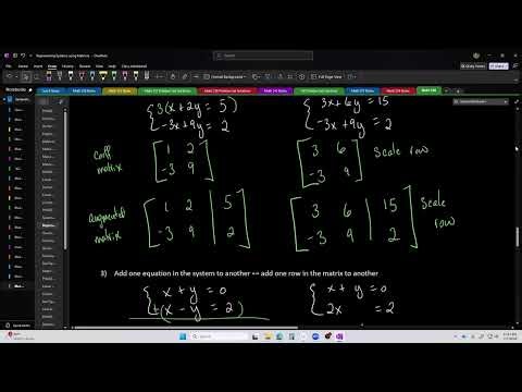 Linear Algebra - 13 - Representing Systems Using Matrices
