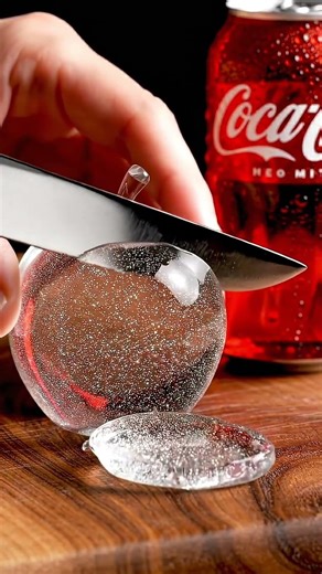 Ice Apple Glass on a Cutting Board #shortsfeed