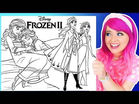 Coloring Frozen 2 Anna & Elsa Sisters Coloring Pages | Prismacolor Markers