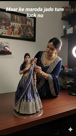 Goggle Gemini Ai#3d model painting,#instalove❤️❤️❣️❣️💞💞 👇👇 prompt: Create a 1/7 scale commercialized figurine of (the character in the picture), realistic style, in a real environment. Figurine placed on a computer desk, has a round transparent acrylic base. Next to the desk is the real person in the picture, in the real life size with the same attire as in the picture and the figurine, cleaning the figurine carefully with a fine brush, in a modern styled studio room, brightly lit. With some