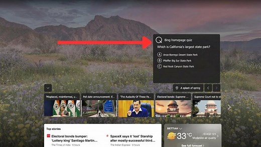 How to Play Bing Homepage Quiz