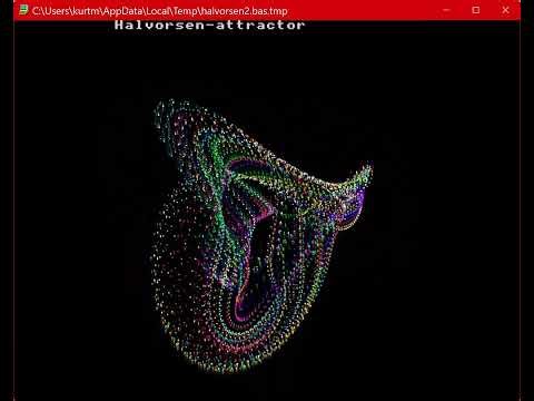 Halvorsen-attractor, coded in BBC BASIC for SDL
