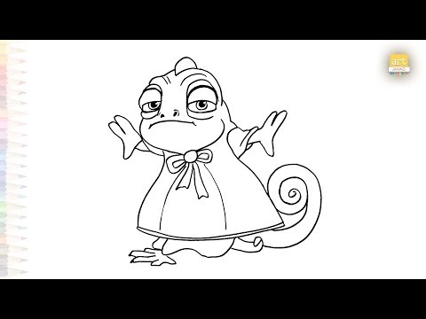 Pascal cartoon drawing easy | Outline sketches | How to draw Tangled Pascal easy steps | #artjanag