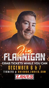 Zanies favorite Jim Flannigan is back on stage December 6 & 7! Jim has opened for some of the biggest names in the comedy world, including Sebastian Maniscalco and more. Limited tickets are still available, so grab yours while you can, Chicago--> https://bit.ly/Chicago_Flannigan24 | Zanies Comedy Club Chicago