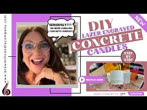 ENGRAVED CONCRETE Candles STEP BY STEP #concretecandles #lazer #diy #candles