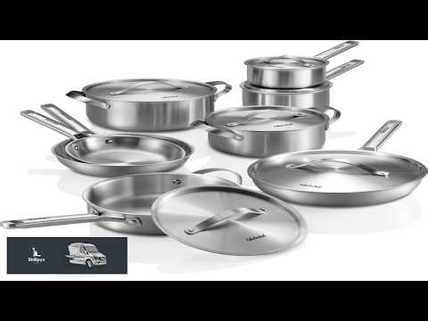 Stainless Steel Cookware Set 14 Pcs Tir Ply Pots and Pans Set PFOA&PTFE
