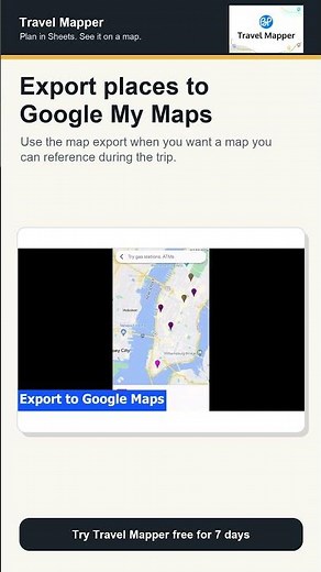 Export Your Travel Itinerary Places to Google My Maps