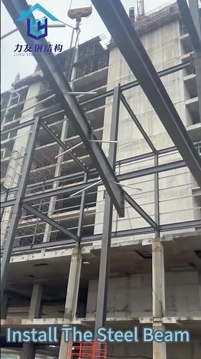 Connecting the steel beam and steel column #steelbuilding #steelstructure #warehouse #workshop