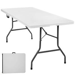 Tectake Foldable Camping Table with Carry Handle - White