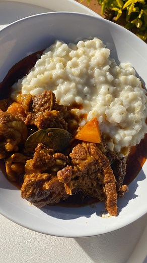 Sunday Kos Menu: Creamy Samp with Beef Stew✨ #creamysamp #beefstew #sundaykos | Grace The Cookist