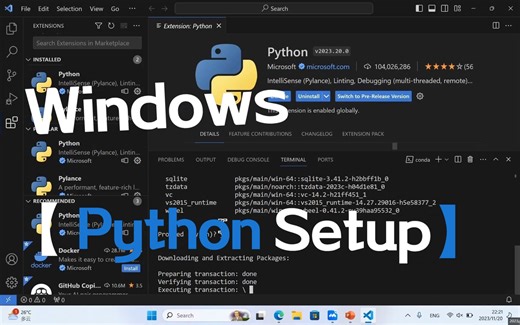 Windows Python Setup (Windows安装Python环境)