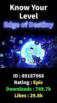 Know Your Level | Edge of Destiny #geometrydash #gd #extremedemon #gaming #games #music