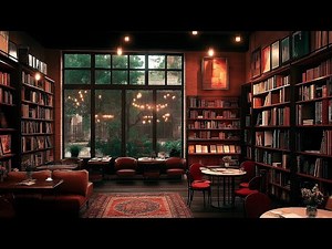 Cozy Library Cafe Ambience with Smooth Instrumental Jazz for Relaxing and Studying