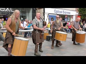 Clanadonia Keepin' it Tribal playing 'Hamsterheid' live during Medieval Fayre in Perth, Scotland