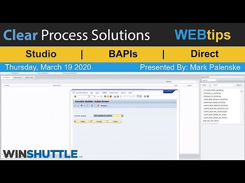 WINSHUTTLE Tutorial and WEBTips: Winshuttle Studio: Direct to SAP: What, Why and How!