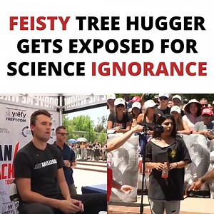 Feisty Tree Hugger Gets Exposed For Science Ignorance Subscribe to The Charlie Kirk Show: http://apple.co/2VCxGsh Join Charlie Kirk Exclusive today: https://members.charliekirk.com | Charlie Kirk