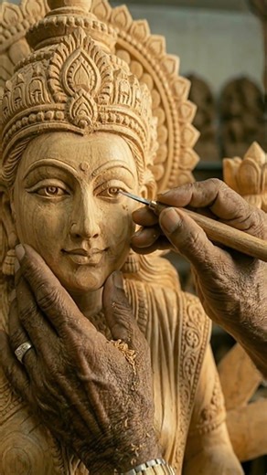 He put his heart and soul into creating this beautiful idol of Goddess Lakshmi #ai #viral# shorts