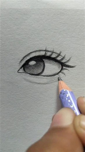 Drawing a Cute Anime Eye 👁️✨ | Easy Pencil Sketch #shorts