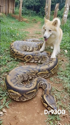 Unlikely Friendship 🐕🐍 | Dog Playing with a Python in the Jungle | Nature |Jungle | Dr9300 #shorts
